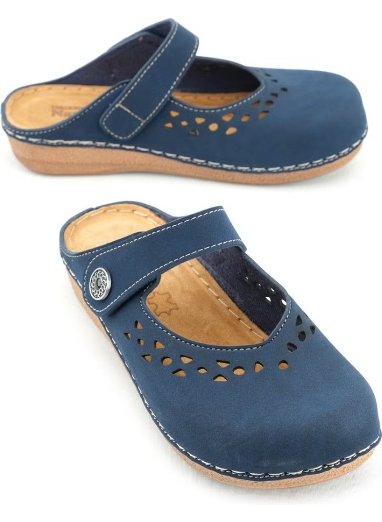 Gezer Summer Women's Inner Sole Leather Velcro Slippers - Image 1